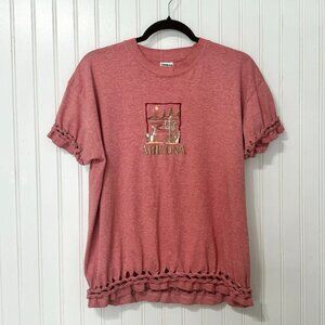 Y2K Arizona Desert Tourist Braided T-shirt Embroidered Front